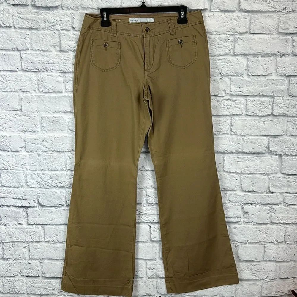 Old Navy vintage Flare Tan Pants Size 10 Mid Rise